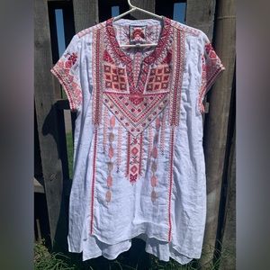 Johnny Was Embroidered Tunic Top